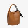 Women's Niche Lychee Pattern Soft Leather Bucket Bag Girls Fashion All-match Portable Vegetable Basket One-shoulder Messenger Bag
