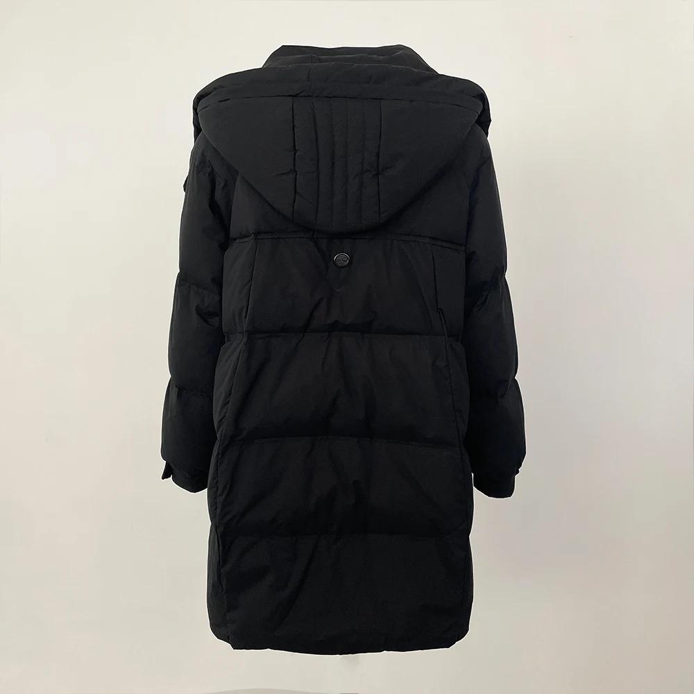 OFTBUY Осень-зима 90% белый утиный пух теплая куртка женская пуховик средней длины пальто — фото 13