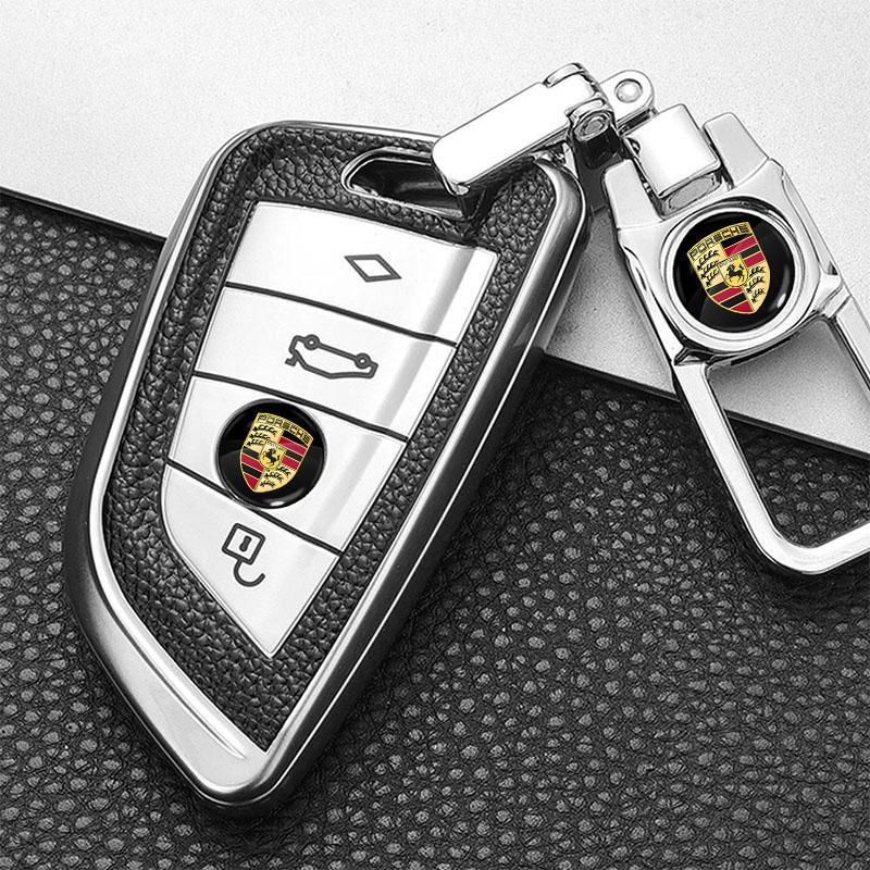 14mm Car Key Emblem Stickers Auto Control Key Logo Accessories For Porsche Cayenne Panamera Macan Boxster 911 Carrera-GT 928 944 918-Spyder