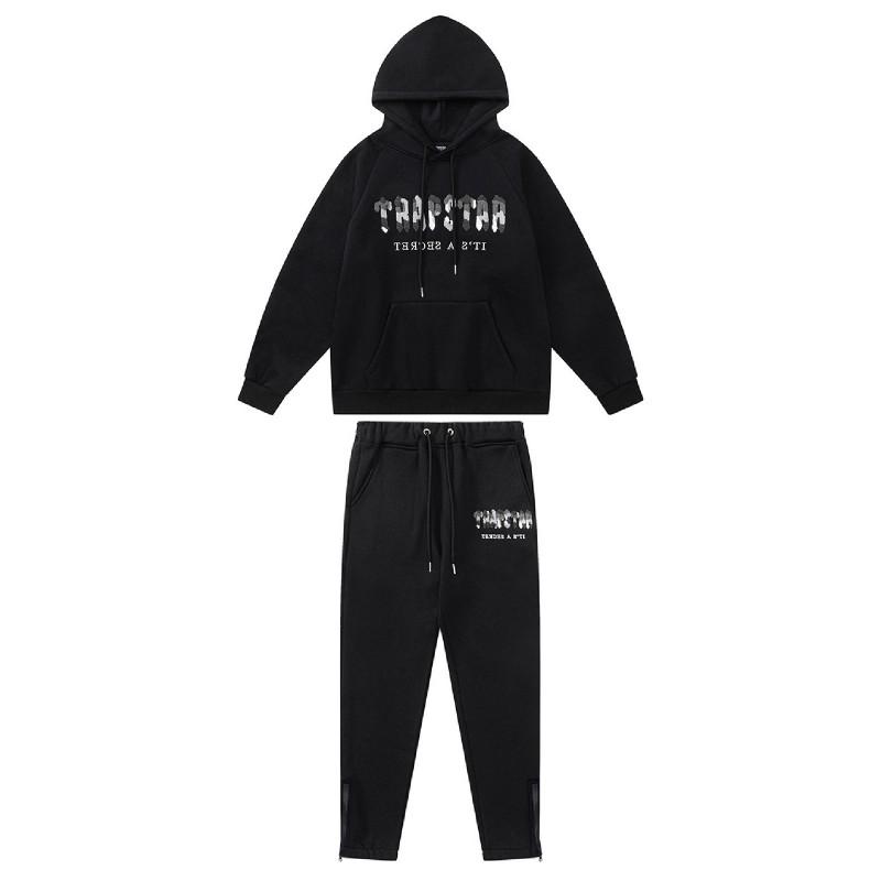 Streetwear Hooded Sweatshirt Set Loose Fit Embroidery Winter Casual Top Youth