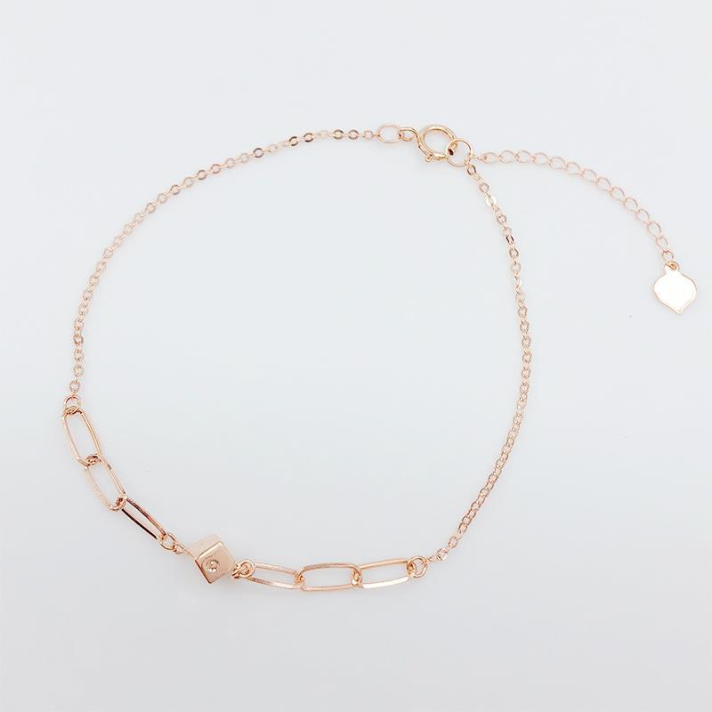 Фиолетовый Золотой Цвет Золото Модный Персонализированный Квадратный Сшитый Браслет Изысканные Украшения с Покрытием из Розового Золота