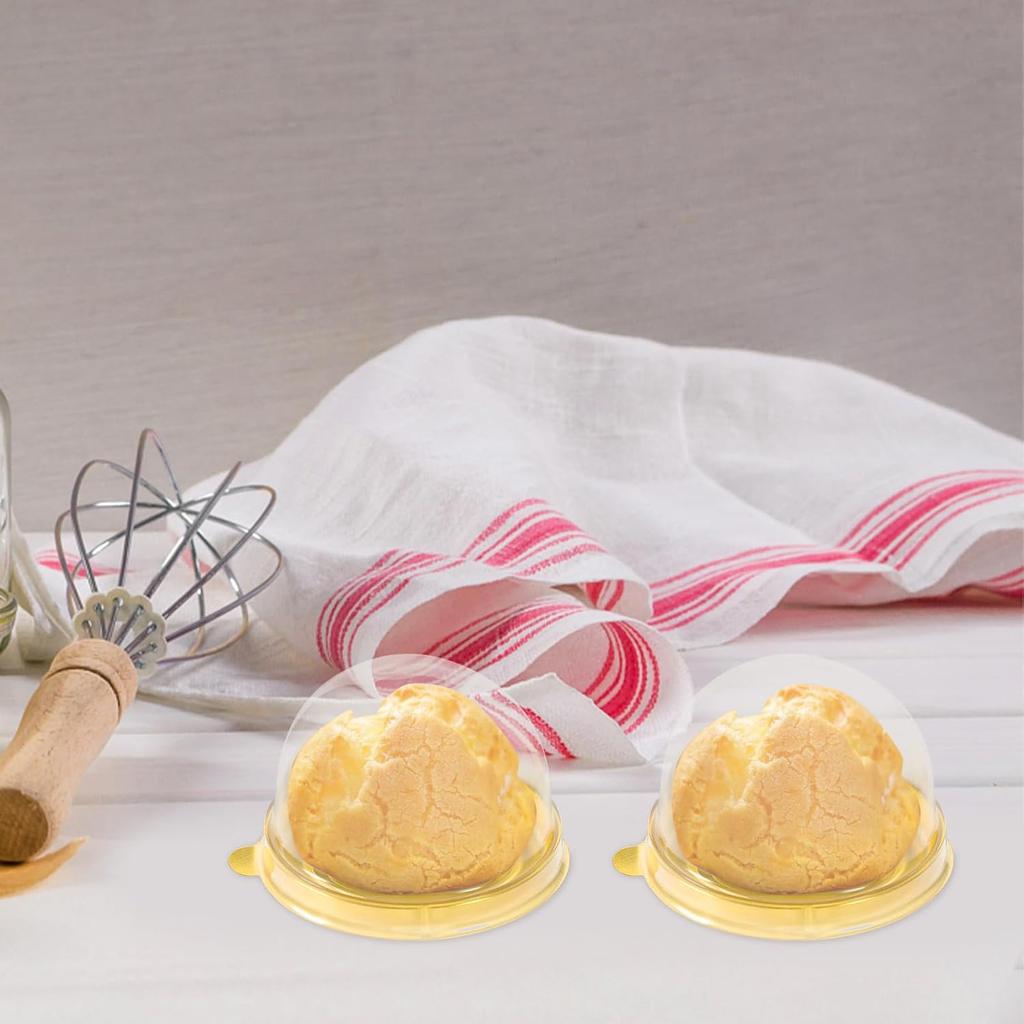 50PCS Individual Cupcake Containers,2.75 Inch Cupcake Dome Mini Cupcake Boxes for Dessert Cake Candy in Party