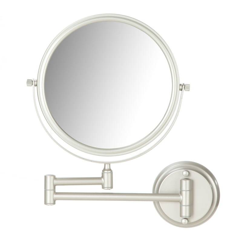 Bathroom Cosmetic Mirror 6 Inch Wall Mounted Cosmetic Mirror Retractable Round Cosmetic Mirror Double Sided Mirror Bathroom
