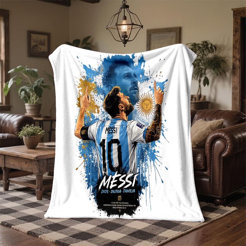 Lionel Messi Print Flannel Blanket Soft Warm Sofa Bed Throw Blanket For Home Office Bedroom