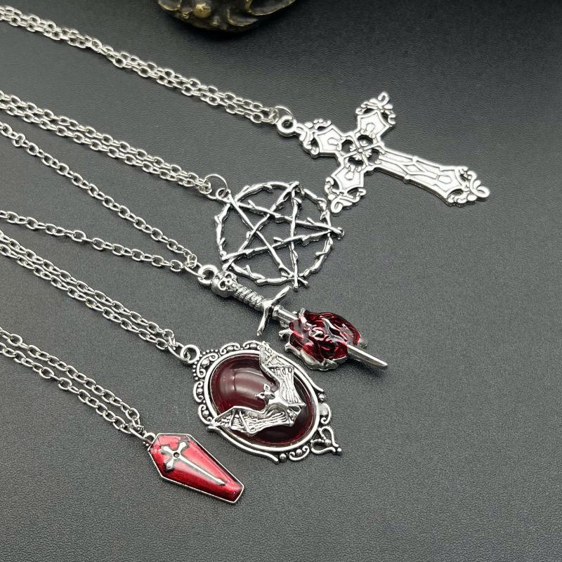 5-Piece Retro Gothic Punk Rock Bat Halloween Gift Set for Women S