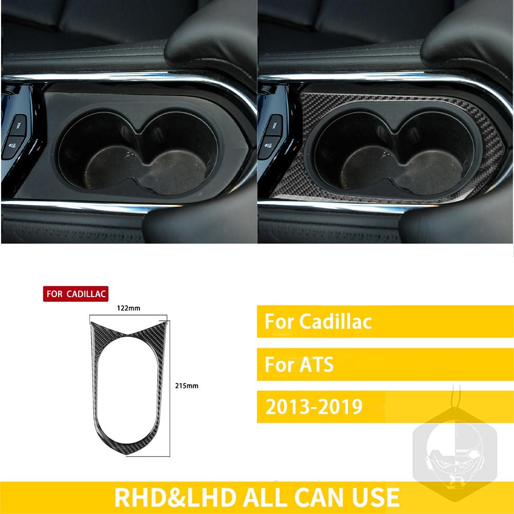 Für Cadillac ATS 2013- Limousine Zubehör Auto Carbon Fiber Innen Tasse Halter Panel Trim Aufkleber