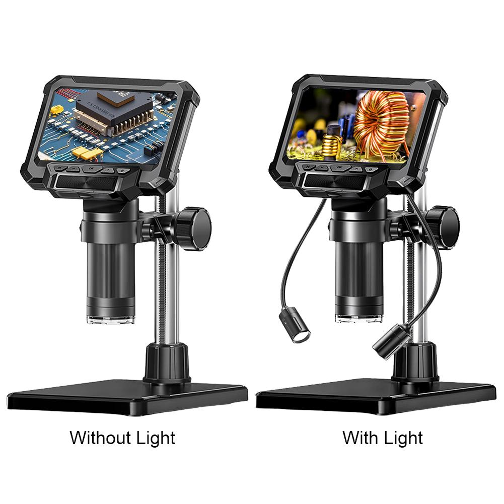 Digital Microscope 4.3 Inch IPS Screen 1000X Coin Microscope With/No Lights 1080P HD View Video Microscope for PCB Coins Plants