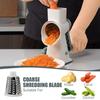 3 In 1 Rotary Cheese Grater Versatile Manual Vegetable Slicer Peanut Nuts Grinder Cheese Vegetable Shredder Clear