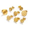 10pcs Round Stainless Steel Gold Plated Earrings Making Supplies Hooks Connectors Earring Posts Studs Pins Findings Components