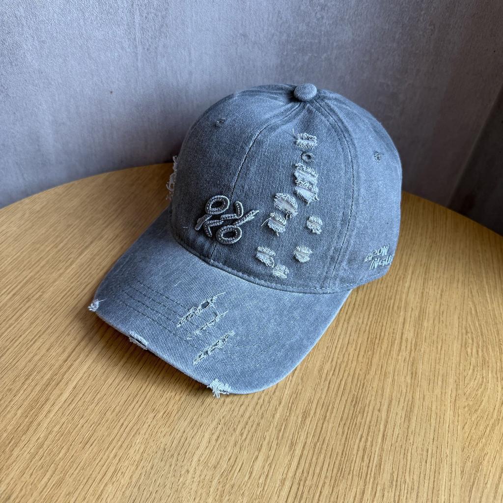 Retro Distressed Waterwash Cotton Letter Baseball Hat For Urban Style Men And Women