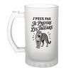 Chope À Bière - PLANETEE - J'peux Pas Minimaliste - Givrée - Verre Trempé 470 Ml - Motif Jaguars