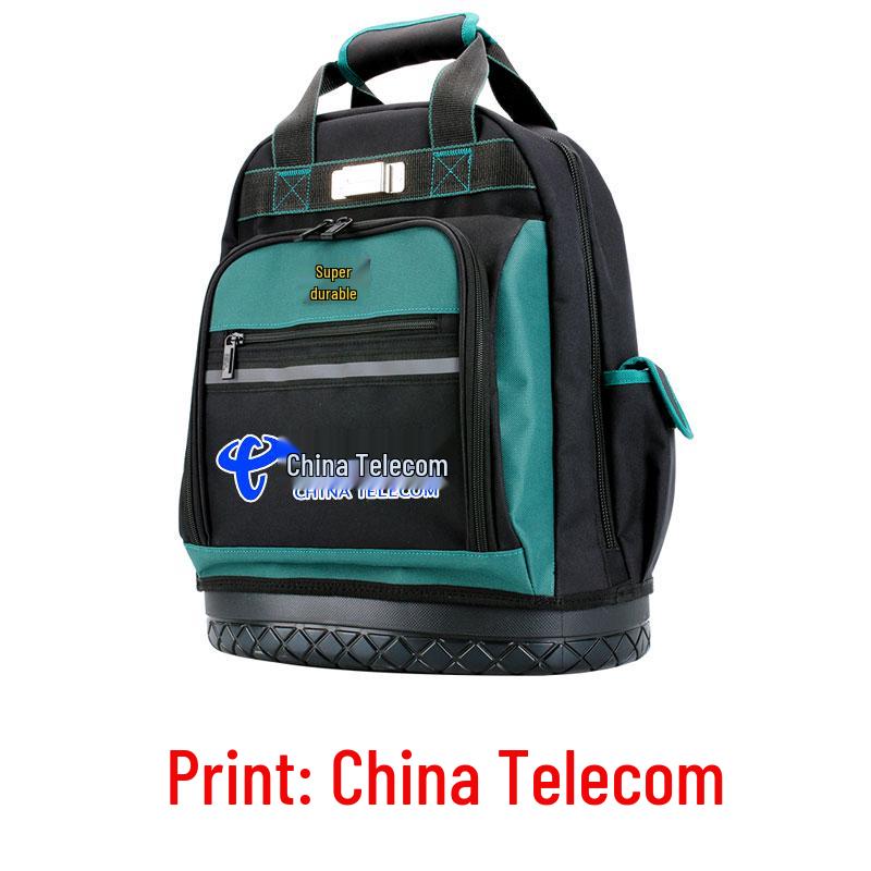 Multifunctional Double Shoulder Tool Backpack, Wear-Resistant Canvas, Large Capacity, Portable Electrician's Repair Bag