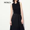 MO&Co. Knit A-Line Black Dress with Belt