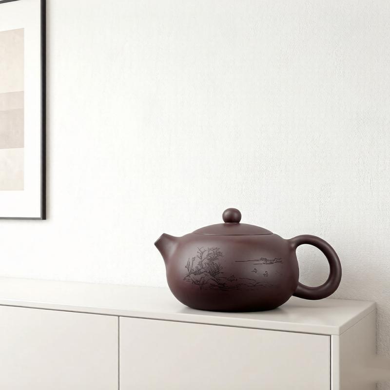 Yixing Purple Clay Teapot Tea Kettle 420ml Teapot Home Teaware Teas Maker Tea Making Tool Handmade Teapots Teas Infuser