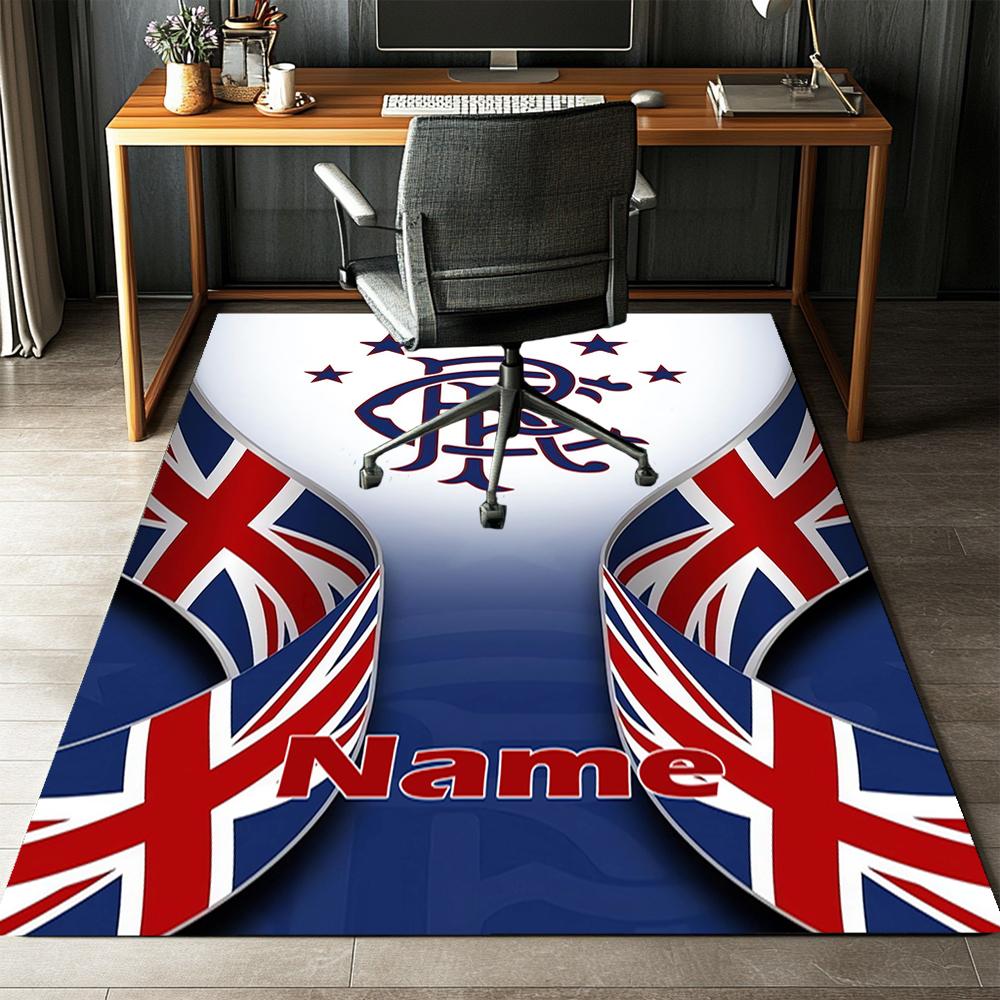 Custom Name Rangers F.C Printed Carpet,Rug for Office Chair Living Room Bedroom Kitchen Room Decor Gifts.