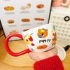 Cartoon Ceramic Mug Cup Coffee Cup Polka Dot Home Breakfast Milk Cup Big Hand Gift High Appearance