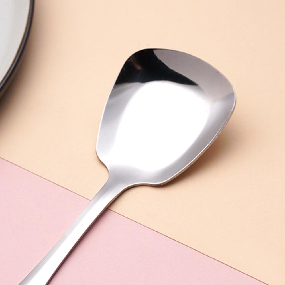 Stainless Steel Extended Handle Square Dessert Spoon