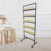 5-Tier Rotating Champagne Tower Display Stand, Sturdy Steel Frame & Smooth Swivel Casters, Easy Assembly Space-Saving Bar Decor