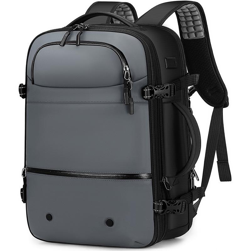 

Men s 17-inch Expandable Waterproof Business Travel Backpack with Large Capacity and Vacuum Compression сірий колір