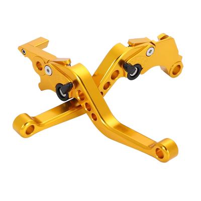 Nakira 6-stage Adjustable Lever Set Honda Universal Brake Lever Clutch Lever Monkey 125 Grom NS-1 CBR400R CB400F (Gold)