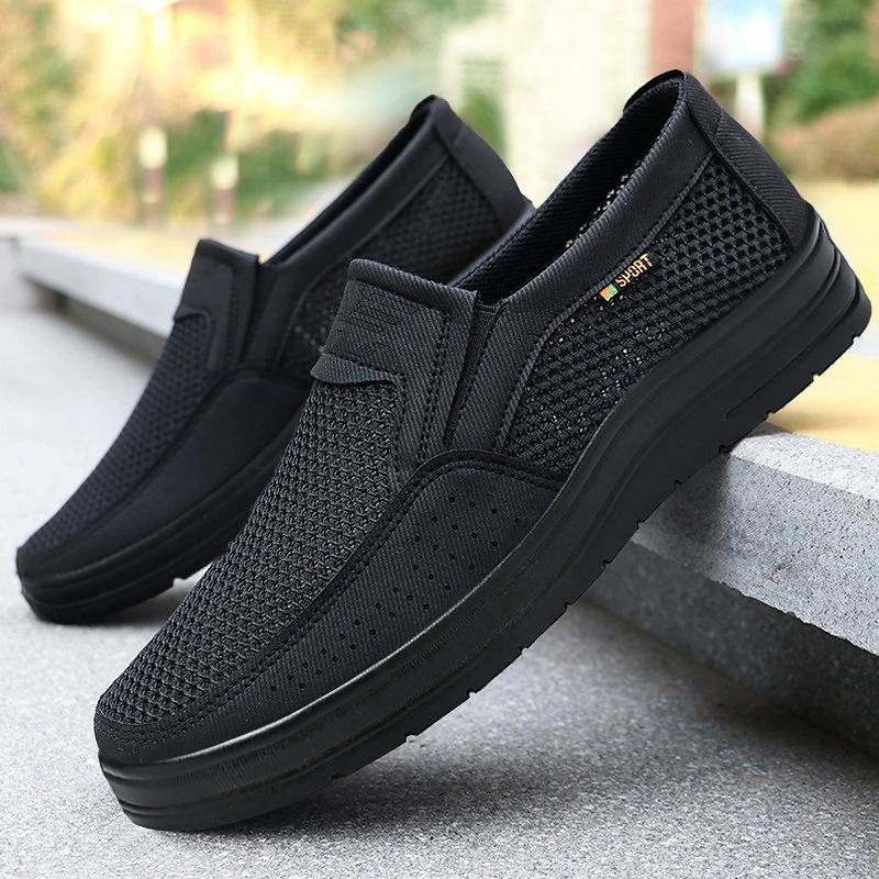 New Large Size Old Beijing Mesh Shoes Men's Shoes Breathable One-pedal Casual Polyurethane Men