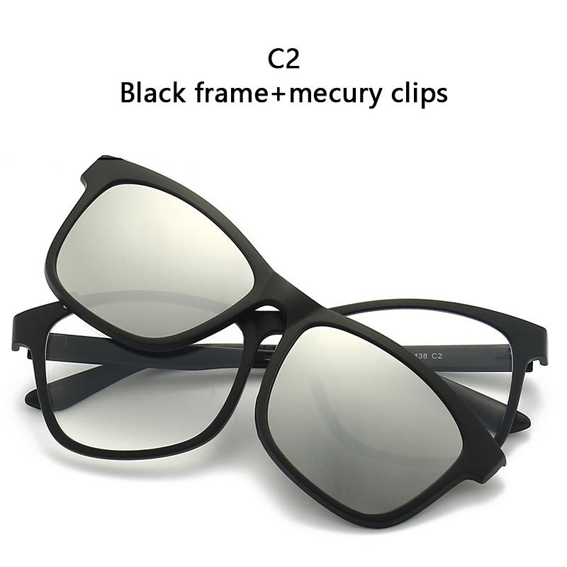 Magnetic Clip On Sunglasses Men Women 2 In 1 TR90 Optical Prescription Eyewear Frames Eyeglasses