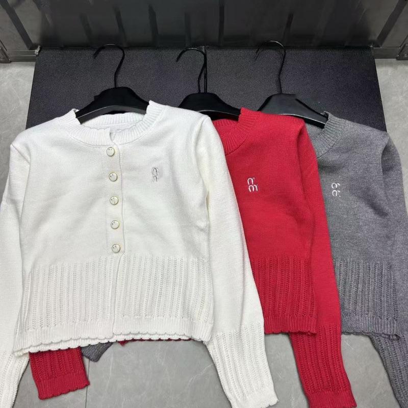 Miu Style 2026 Spring Embroidered Knit Cardigan: Age-Reducing, Versatile Long Sleeve with Hollow Hem