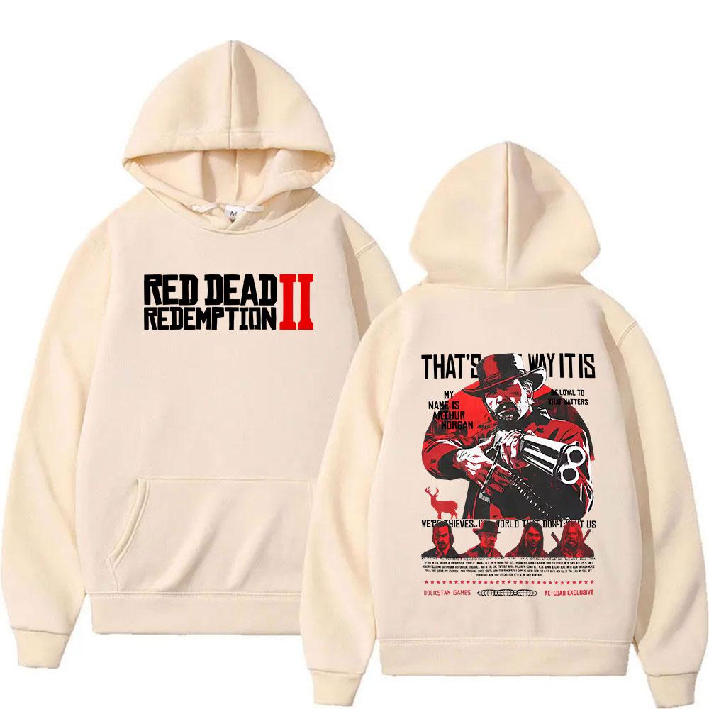 

Худі з принтом Red Dead Redemption 2 для чоловіків, вінтажне, оверсайз, модне, світшот, повсякденний, з довгим рукавом, осінь/зима, з капюшоном, вуличний стиль 2XL