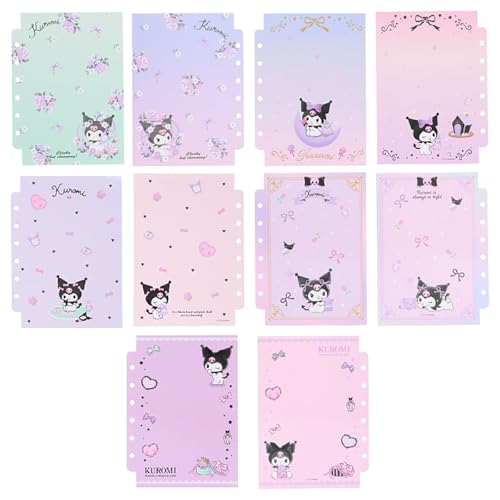 Sanrio 913952 Exciting Sticker & Sticker Notebook, Kuromi Storage, Charm Included, Sticker Mount, Stick and Peel, Case with Slider, Letter Style Memo