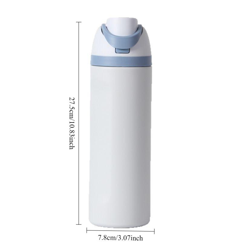 1 Stück Edelstahl Isolierte Wasserflasche Große Kapazität Kreativ Dual-Use Klappdeckel Sportkessel