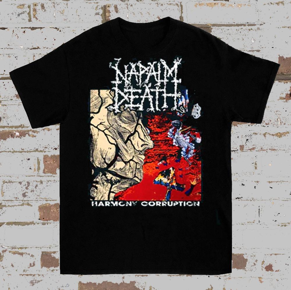 

Napalm Death Harmony Corruption Cotton Tee Shirt All Size S2345XL SB028 Unisex T-Shirt XXXL