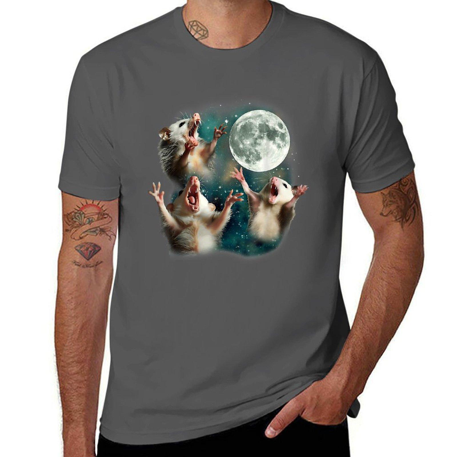 

Funny Possum Moon Shirt, 3 Opossum Funny Weird Cursed Meme T-Shirt, Animal Lover Shirt, Possum Lover Shirt, Mysterious P T-Shirt 4XL