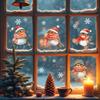 Christmas Robin Window Stickers Snowflake Winter Pattern Removable for Xmas Family Party Indoor Glass Decor