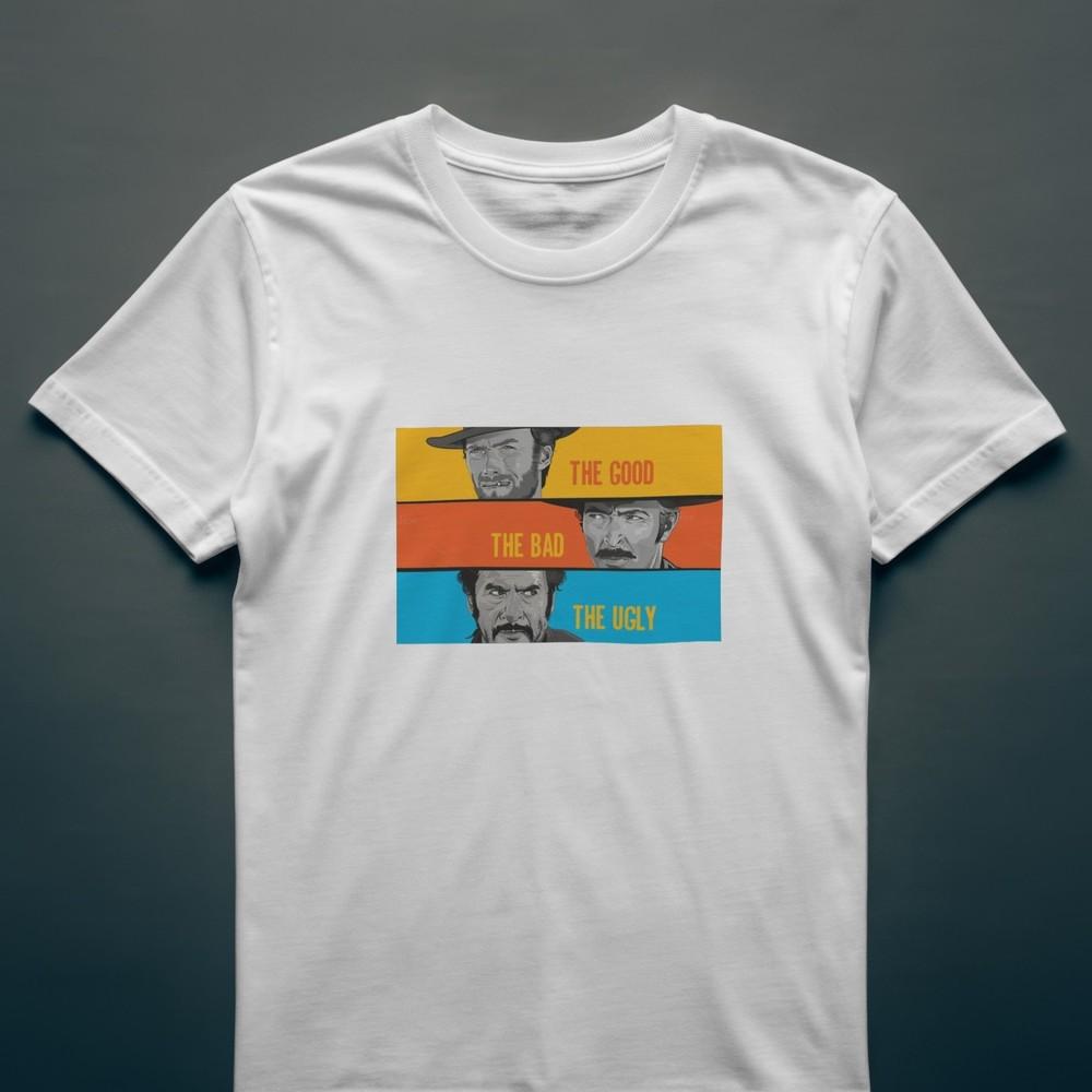 

THE GOOD THE BAD THE UGLY Tshirt Cowboy Western Top Leone Morricone Tee 120 4XL