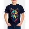3D Wolf Printed T-shirts Fashionable Casual Short Sleeved Children's Boy T-shirts - Soft Medium Stretch Polyester Fabric Summer Relaxed Fit Clothing
