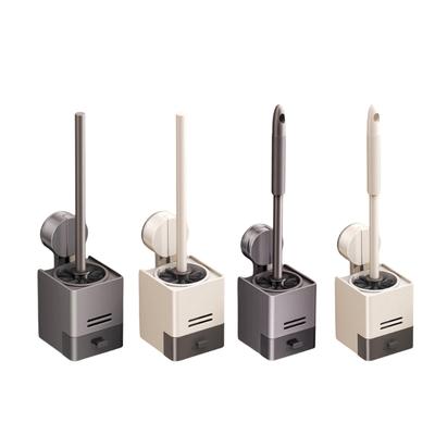 Perie de toaletă și suport, Perie din nailon de înaltă densitate Set de perii pentru vasul de toaletă cu mâner lung ergonomic, Baie modernă
