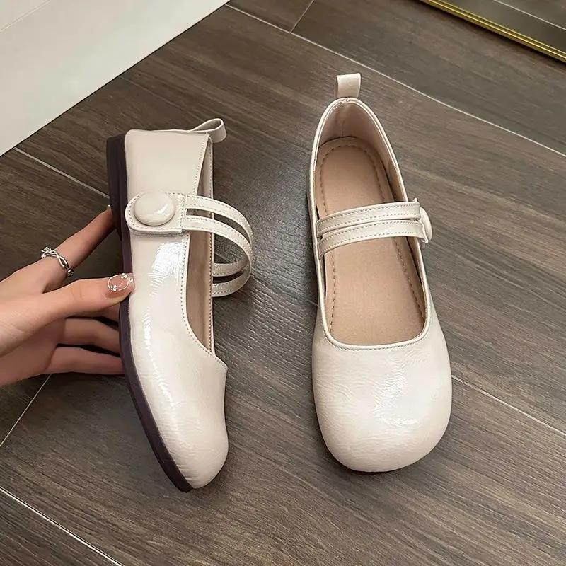 Fashion Ladies Footwear Black Silver Women's Flat Shoes with Straps Gothic Japanese Style Lolita Mary Jane Square Toe Korean Stylish Y2k