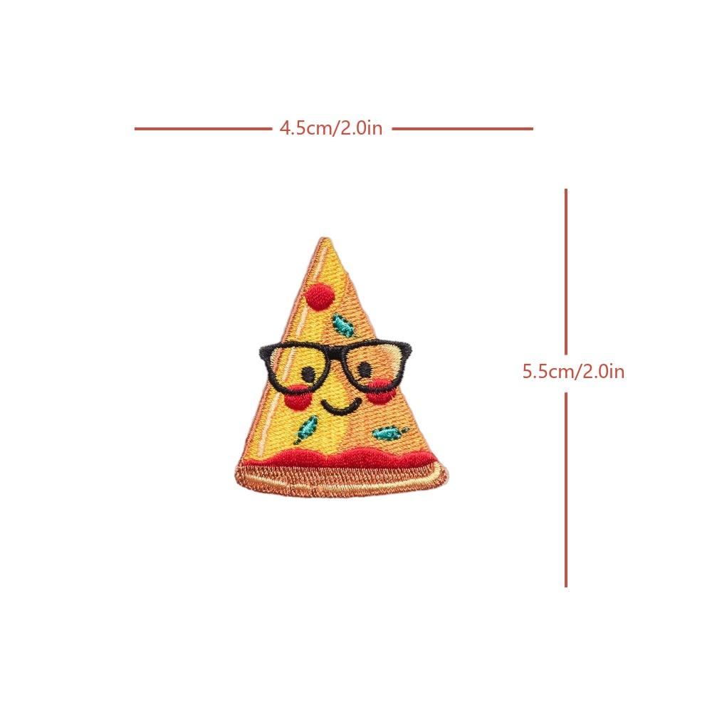 Pizza Cute Cartoon Morale Tactical Patch Velcros Embroidered Badge Sticker Patch Hook Loop Fastener DIY Jeans Cap Backpack