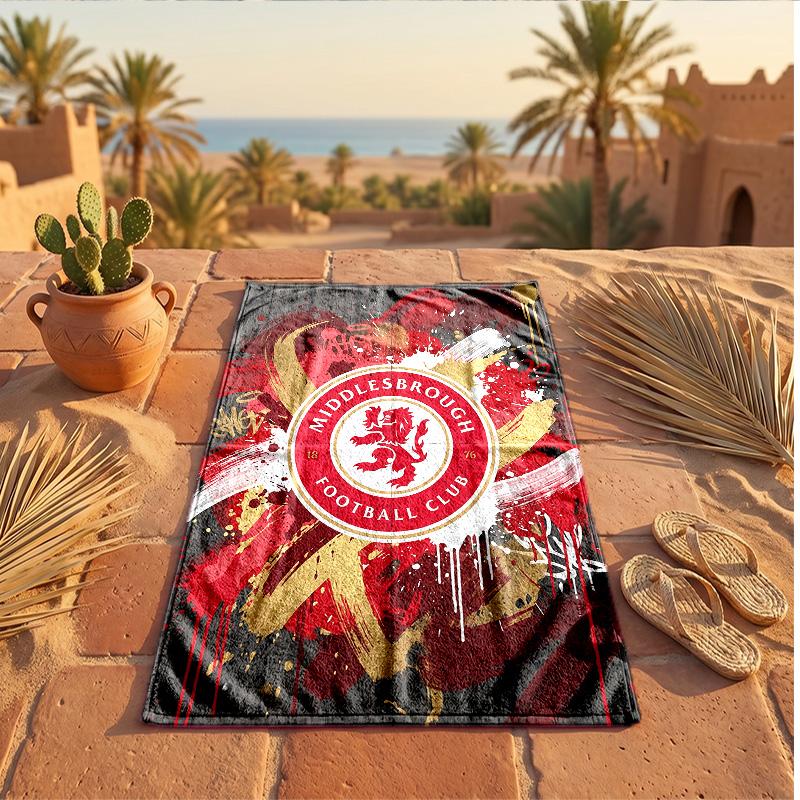 Asciugamano da Spiaggia in Microfibra Middlesbrough FC Asciugatura Rapida Assorbente Grande per Spiaggia Nuoto Viaggio