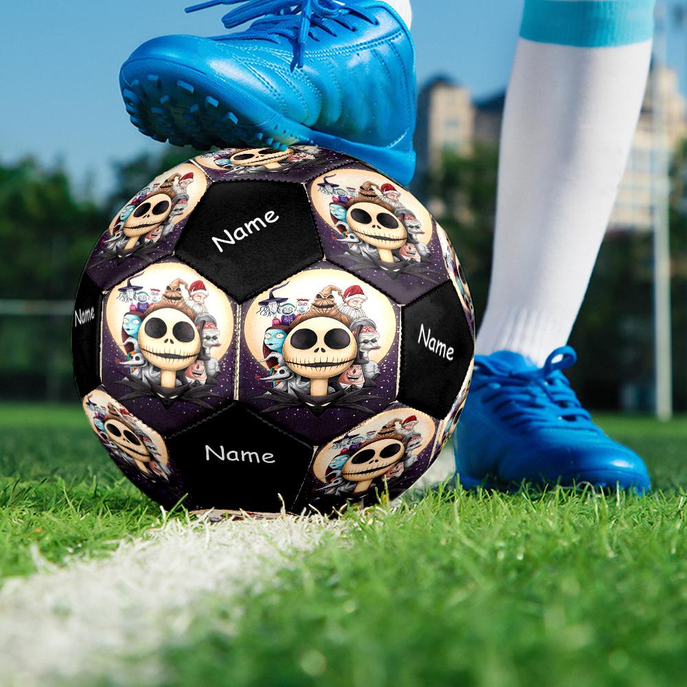 Custom Name The Nightmare Before Christmas Theme Size 5 Soccer Ball, Suitable for Both Indoor and Outdoor Matches, a Gift Suitable for Everyone.