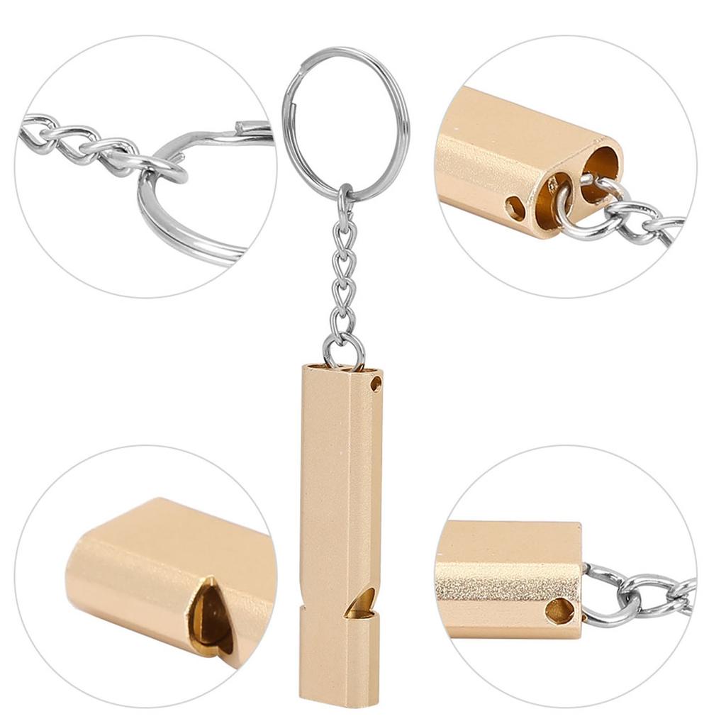 5 Stück Aluminiumlegierung Doppelrohr Pfeife Lebensrettung Notfall Outdoor Überlebenswerkzeug(Silber)