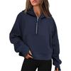 Autumn and Winter Yoga Clothes Women's Sports Half-chain Hoodie Sweater Loose Short Plus Velvet
