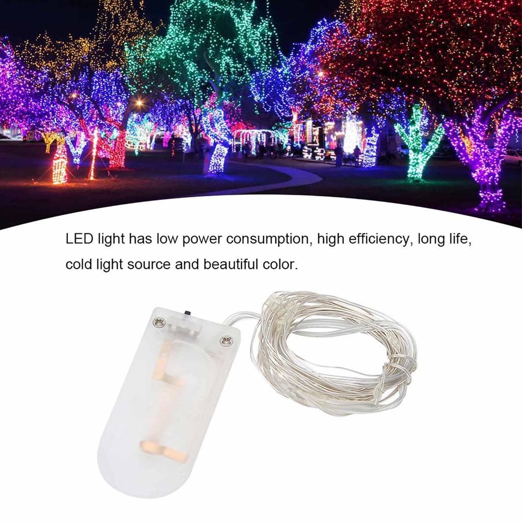 2m LED Copper Wire Beautiful Waterproof DIY String Lights Home Courtyard Party DecorationWhite