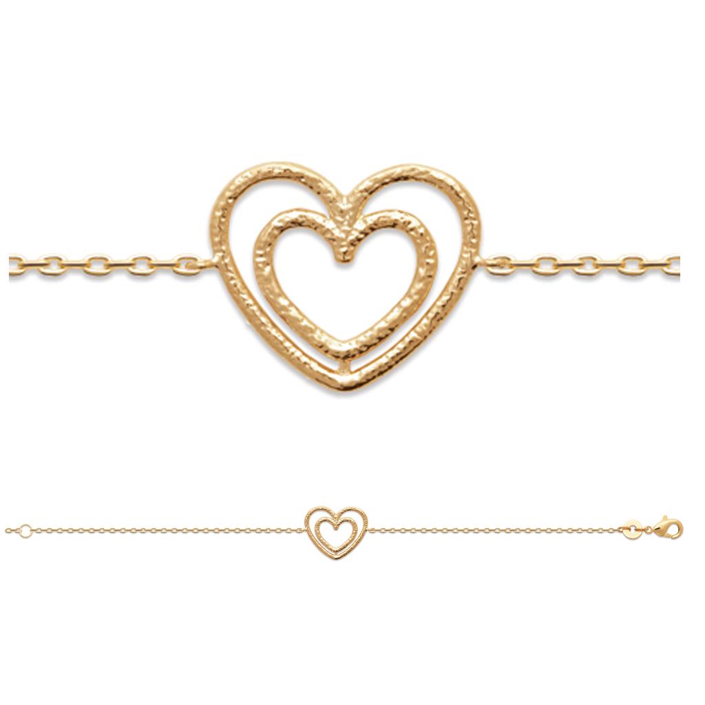 Les Trésors De Lily [R7746] - Bracelet Plaqué Or 'Cléopatra' doré martelé - 16x13 mm