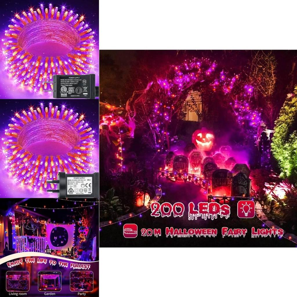 Halloween Fairy String Lights 200 Led 20m With 8 Modes For Festive Decoration