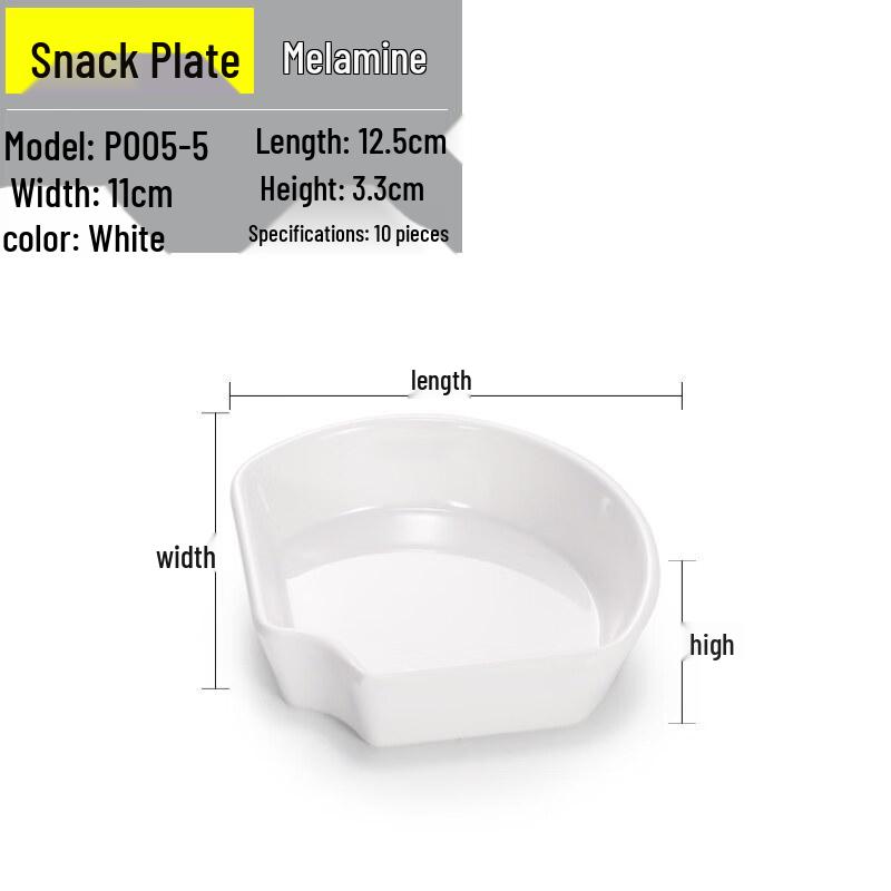 Melamine Three-Compartment Boat Plate for Snacks & Dumplings