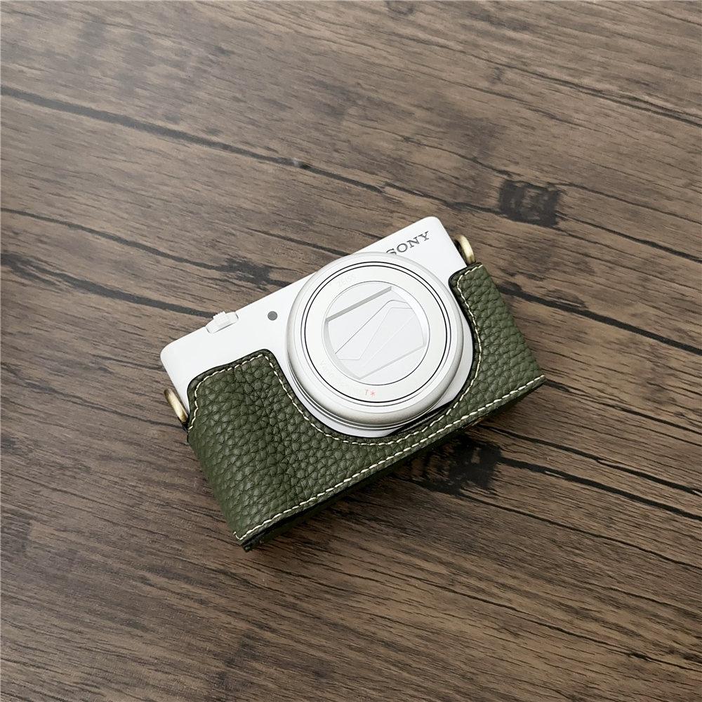 Handgefertigte PU-Leder Kamera Halbtasche für Sony ZV1F ZV-1F ZV-1M2 ZV1M2 Bodenöffnende Gehäuseabdeckung