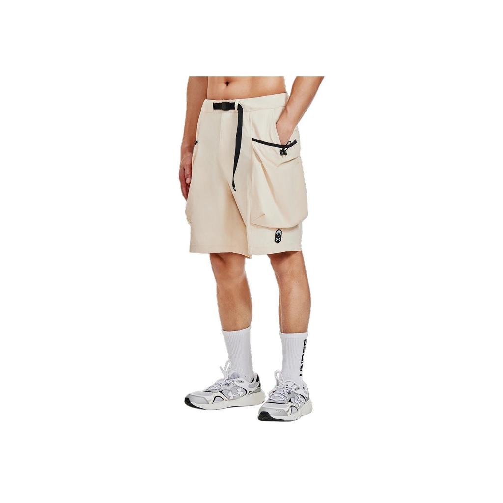Under Armour Urban Outdoor Series Logo Patch Casual Loose Cargo Shorts Men Bottoms Beige 1387985-280