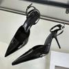 Fashion Eilyken Gold Silver Ankle Buckle Strap Women Pumps Sexy Pointed Toe Thin High Heels Slingback Dress Designer Mules Shoes