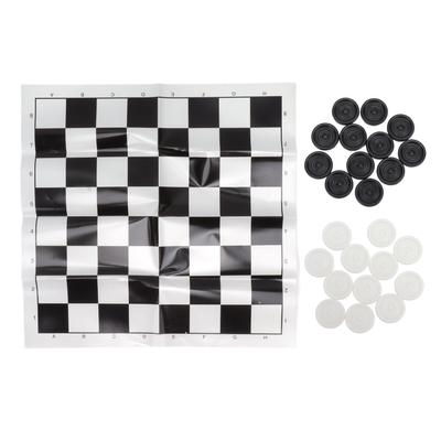 Checkers Set Stackable Black White Plastic Pieces Draughts Board Game with Transparent Box for 3 Years Old Above